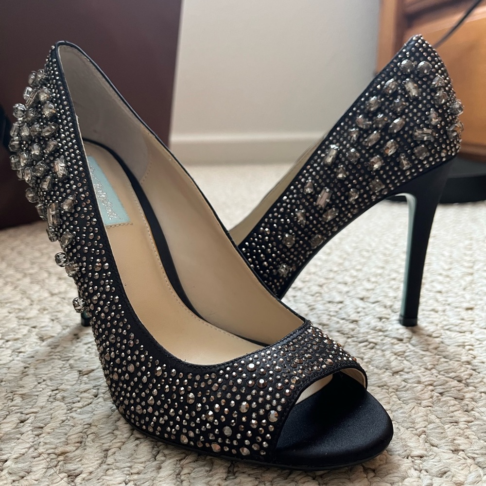Blue by Betsey Johnson Rhinestone High Heels